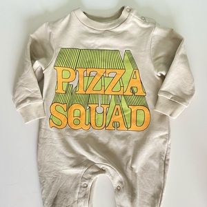 Hugo loves tiki pizza squad romper